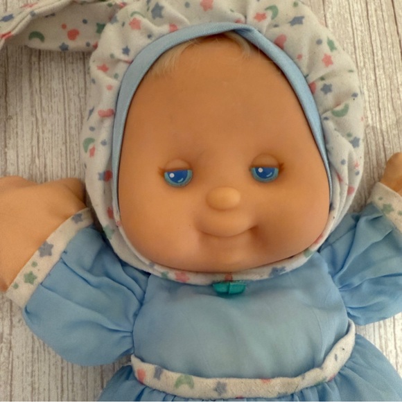 1991 Fisher Price Puffalump Kids Plush Snuggle Doll Blue Moon Star 1372 NO LIGHT - Picture 2 of 10